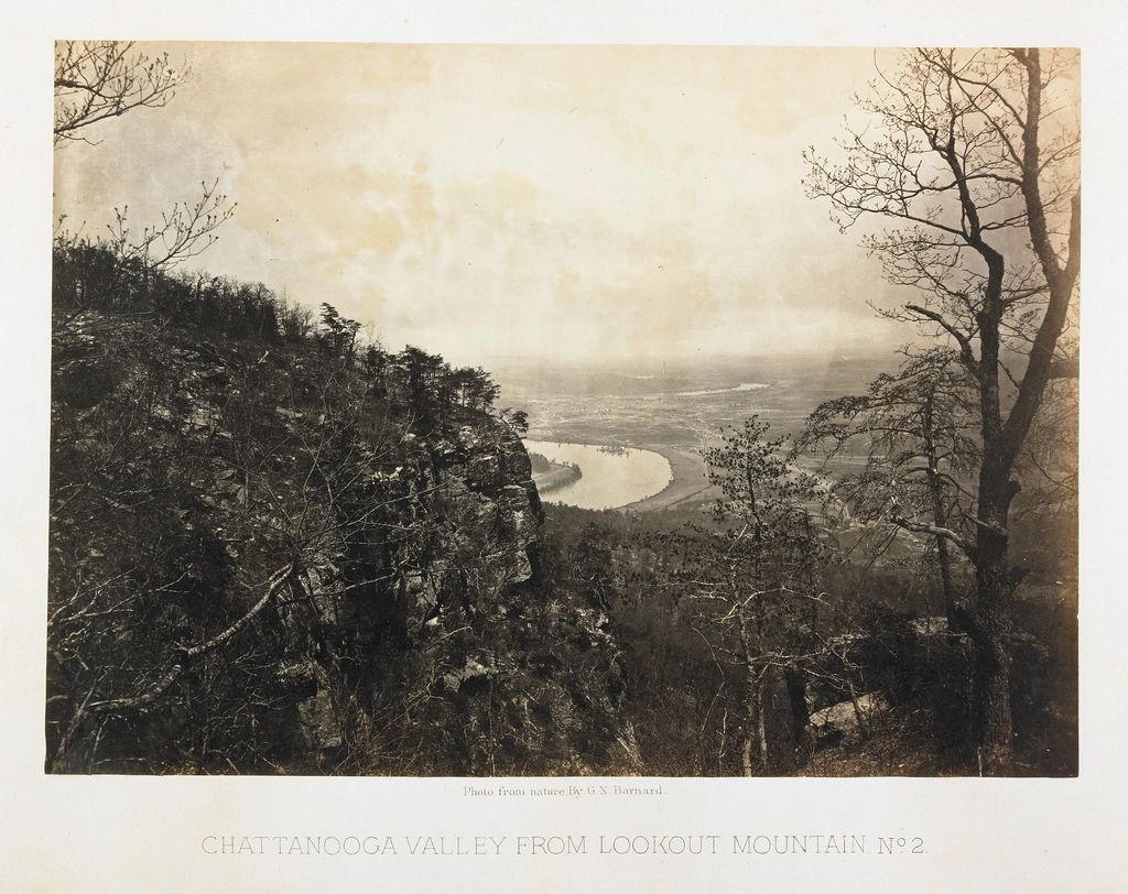 Historic photograph of Chattanooga Valley and the Tennessee River from Lookout Mountain, 1860s